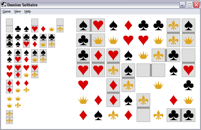 Domino Solitaire (Domisol) main window, shapes layout view 